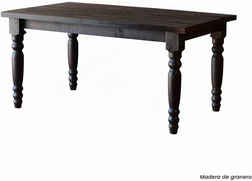 Vista 3 de Grain Wood Furniture Valerie Original - Mesa de comedor de madera maciza de 63 pulgadas, madera de granero Barnwood