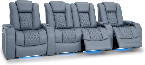 Vista 78 de Seatcraft Asiento de cine en casa Diamante Marrón Reclinable Individual