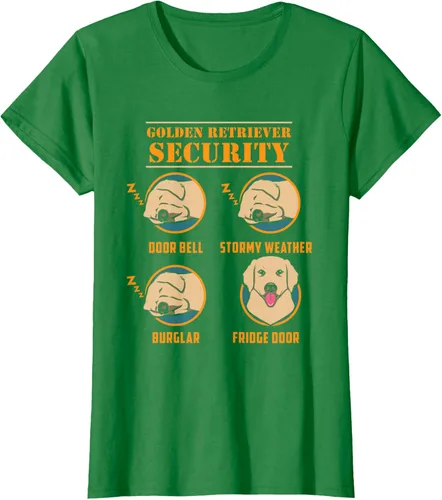 Vista 39 de Camisa Golden Retriever de seguridad Golden Retriever para perro divertido, Negro, S