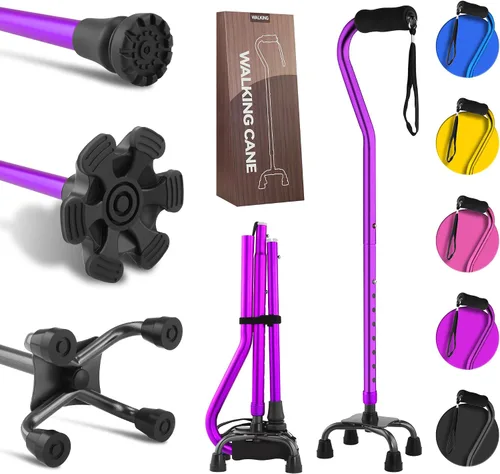 Vista 18 de LIXIANG Bastones para Caminar que Estabilizan Mujeres Bastones Cuádruples para Personas Mayores y Adultos Plegables Ajustables para Hombres