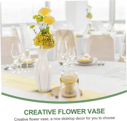Vista 4 de EXCEART Fresco florero de flores de moda de cerámica contenedor de arreglo de flores para decoración