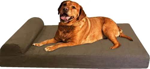 Vista 13 de Dogbed4less Cama ortopédica de espuma viscoelástica de gel prémium para perros extragrandes, forro impermeable y funda de gamuza color espresso