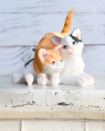 Vista 6 de Ebros Gift Gato felino dos gatitos juguetones retozando mini figura 4 "H adorable americano de pelo corto gatito gatos animales decoración escultura