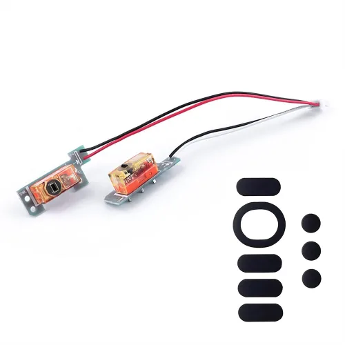 Vista 6 de HUYUN Botón del interruptor del ratón Micro interruptor de reemplazo de placa circular para ratón Logit G304 G305 Gaming (con interruptor D2FC-7-H)