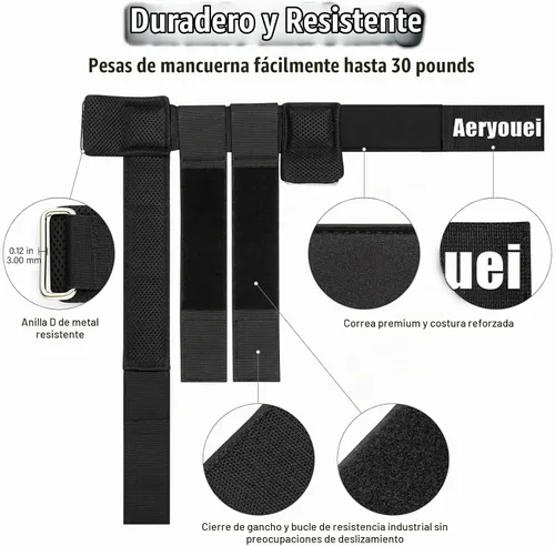 Vista 5 de Dumbbell Foot Attachment, Tibialis Trainer, Adjustable Ankle Weights, Leg Workouts at Home for Hip Flexors,Ankle Straps for Weight Lifting,Shin