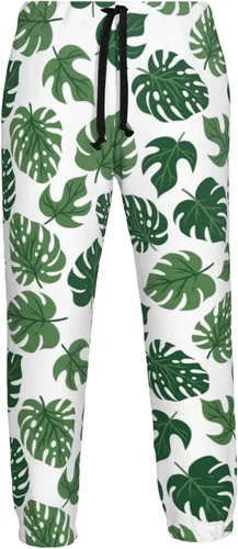 Vista 6 de ultaro Men's Casual Jogger Sweatpants Tropical Leaves Running Sweatpants with Pockets