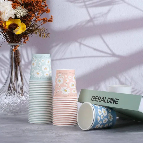 Vista 4 de Lamosi Paquete de 300 tazas de baño de 3 onzas, vasos de papel de 3 onzas, taza de enjuague bucal, mini taza de papel para fiestas, pícnics