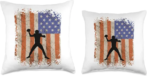Vista 3 de AMERICAN FLAG FOOTBALL QB PLAYER PATRIOTIC Throw Pillow