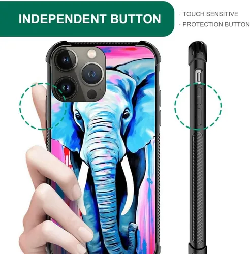 Vista 4 de Funda compatible con iPhone 13 Mini, diseño de elefantes africanos, a prueba de golpes, antiarañazos, carcasa trasera de policarbonato duro