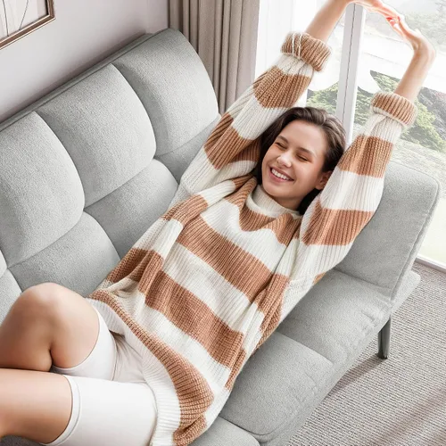 Vista 5 de YITAHOME Convertible Futon Sofa Bed,70" Folding Futon Couch