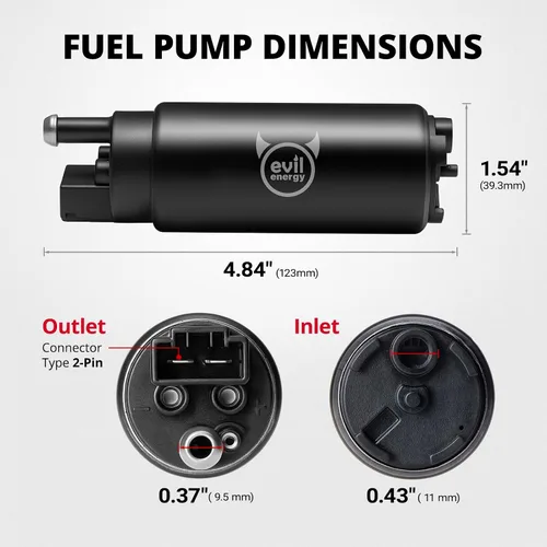 Vista 3 de EVIL ENERGY EFI 255LPH Bomba eléctrica de combustible en tanque de alto flujo 43PSI Kit