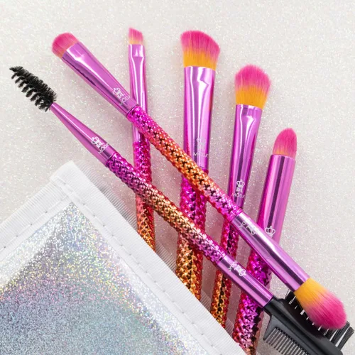Vista 2 de MODA Prismatic Sunset - Juego de brochas de maquillaje de ojos hermosos, 7 piezas, vegano