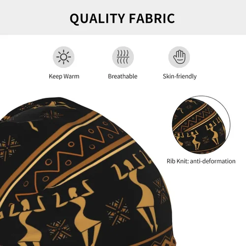 Vista 15 de Gorro africano holgado de invierno, gorro de punto casual para hombres y mujeres