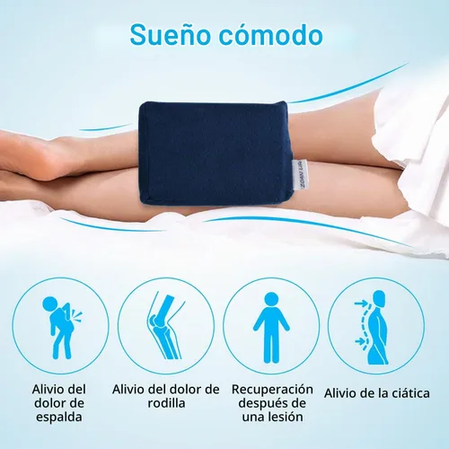 Vista 6 de Almohada de rodilla para dormir de lado, almohada de alivio del dolor de ciática, cojín de espuma viscoelástica para dormir de lado, almohadas Azul