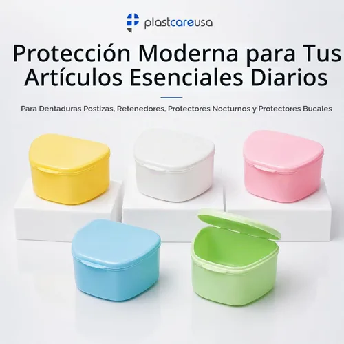 Vista 2 de Paquete de 30 cajas de dentadura para dentaduras postizas, caja dental para dientes artificiales, protector bucal, protector nocturno, protectores