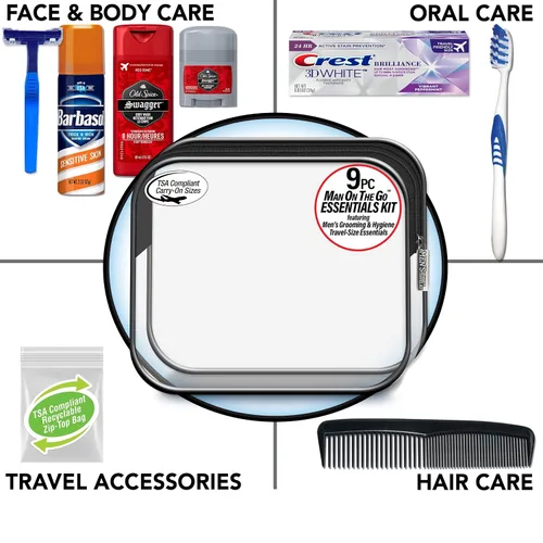 Vista 3 de Kit de viaje Convenience Kits prémium para hombres, con 19 productos