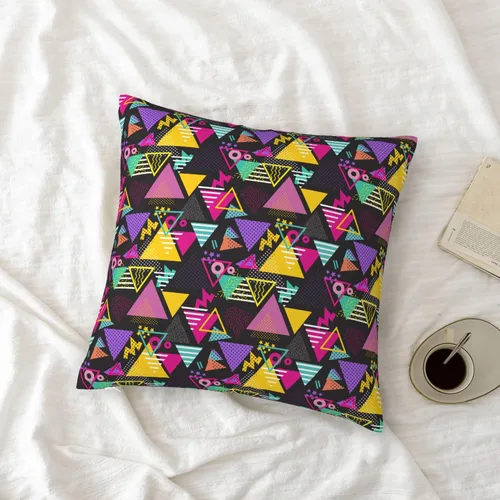 Vista 9 de Fundas de almohada geométricas estilo retro de los años 80 de 18 x 18 pulgadas, funda de almohada para dormitorio, sofá, decoración de casa