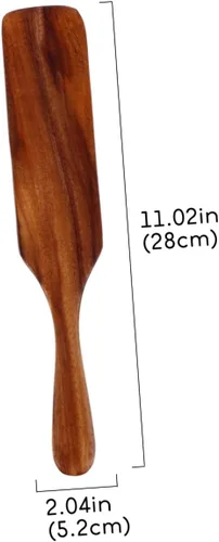 Vista 2 de Healeved Juego de espátulas de madera, espátula de madera para cocinar, utensilios de madera antiadherentes, espátula de teca ranurada, cucharas