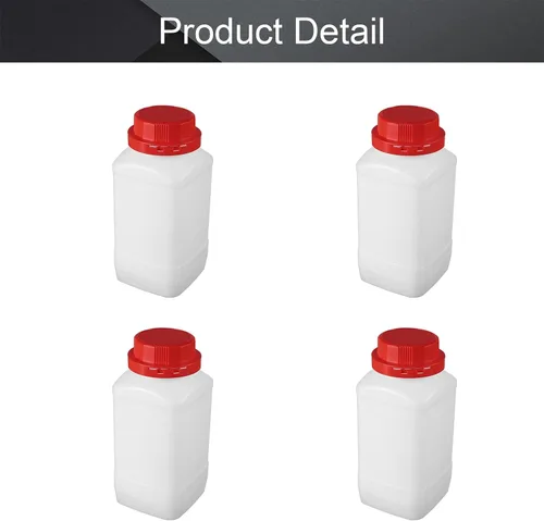 Vista 4 de 4 botellas de plástico de 33.8 fl oz/33.82 onzas, botella de reactivo químico de laboratorio, recipiente de plástico de boca ancha, contenedor
