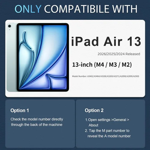 Vista 6 de WESOROL Funda para iPad Air de 13 pulgadas M4/M3/M2 2026/2025/2024 con soporte para lápiz, protector de pantalla, soporte giratorio de 360°, funda