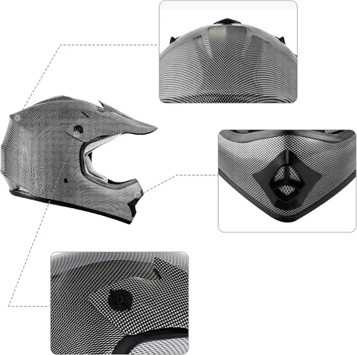 Vista 39 de SLMOTO - Casco DOT para niños y jóvenes, casco de motocross para todoterreno y calle, casco de motocicleta, casco de bicicleta de tierra, motocross