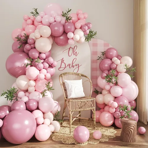 Vista 17 de Kit de arco de globos verde salvia azul pastel, 124 piezas de globos macarón amarillo blanco verde para decoraciones de cumpleaños de ganso, género