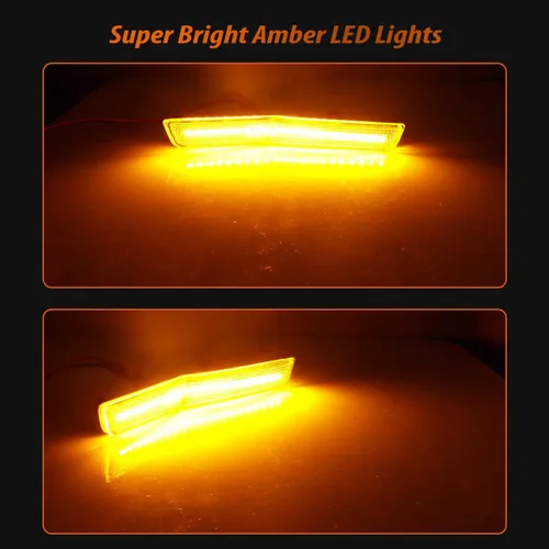 Vista 6 de ADIIL Luces de posición laterales LED de repuesto para Dodge Challenger SRT Widebody RT ámbar LED guardabarros delanteros OEM Fit Sidemarker Kit