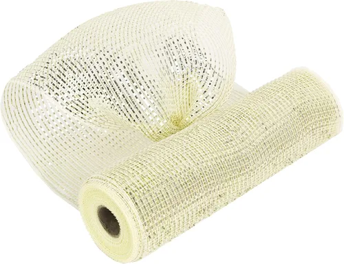 Vista 18 de MEEDEE Cinta de malla dorada de 10 pulgadas de ancho x 30 pies - Rollo de malla metálica decorativa para coronas de árbol de Navidad, guirnalda
