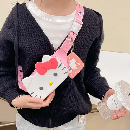 Vista 2 de Riñonera pequeña Kawaii para niños y adolescentes, Rojo