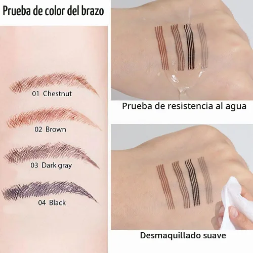 Vista 5 de Lápiz de tinta para cejas de Brow Stylist - Micro lápiz para cejas de 4 puntas con juego de elevación y agarre, con 3 plantillas para cejas