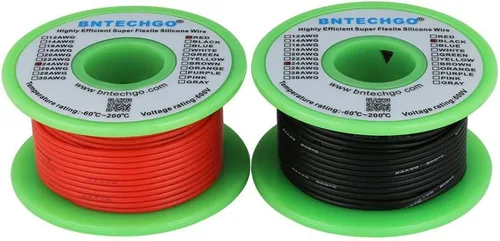 Vista 12 de BNTECHGO Carrete de alambre de silicona de calibre 16, rojo de 25 pies y negro de 25 pies, cable de cobre estañado trenzado flexible de 16 AWG