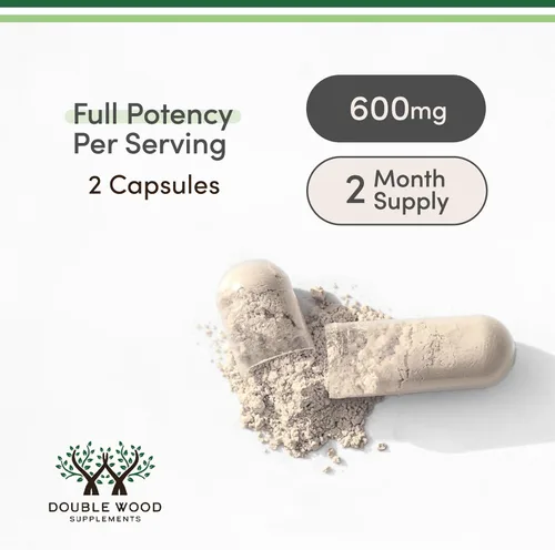 Vista 5 de Double Wood Supplements Ashwagandha KSM 66 Extracto orgánico y clínicamente estudiado (600 mg por porción, 120 cápsulas, 60 porciones) Administrador