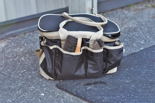Vista 8 de Huntley Equestrian Bolsa de aseo de lujo perfectamente diseñada de fácil acceso con múltiples bolsillos con cierre superior de doble asa