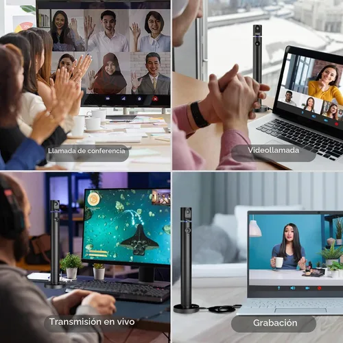 Vista 8 de CZUR Halo X Pro Cámara Web Dual para PC, Cámara Web 1080P con Micrófono, Cámara USB para Computadora, Vista de 90°, Plug & Play, Compatible
