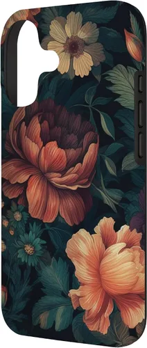 Vista 2 de Vintage Dark Flower Pattern Moody Floral Case for iPhone 17