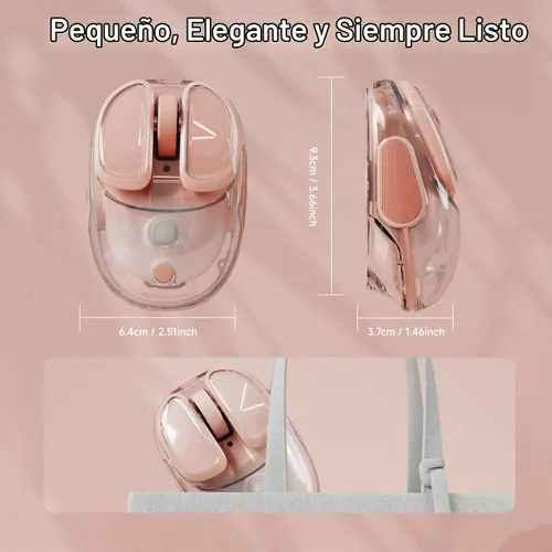 Vista 6 de Wireless Clear Mouse Dual Mode Bluetooth & 2.4G Silent Clicks Mice-Gradient Gradiente
