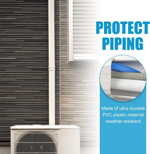 Vista 6 de Air Jade Mini cubierta de línea dividida, 3 pulgadas y 25 pies, kit de cubierta decorativa de PVC AC para aire acondicionado mini split sin