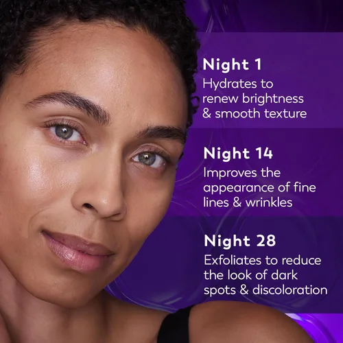 Vista 5 de Olay Regenerist - Exfoliante químico para cara, mascarilla facial durante la noche, cuidado de la piel antienvejecimiento, suero de noche