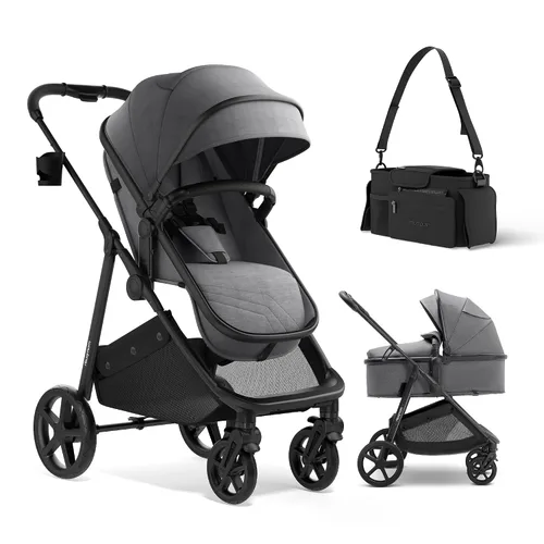 Vista 21 de Mompush Wiz - Cochecito reversible 2 en 1, plegable con una sola mano Negro
