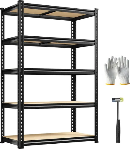 Vista 8 de Bepatio Estantes de almacenamiento de 2000 libras, estantería de metal resistente, estantes de despensa ajustables para cocina, almacén, sótano