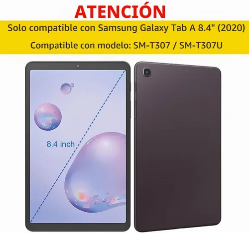 Vista 2 de Funda para Samsung Galaxy Tab A 8.4 2020, resistente PC duro de silicona suave con función atril, resistente funda protectora de alto impacto