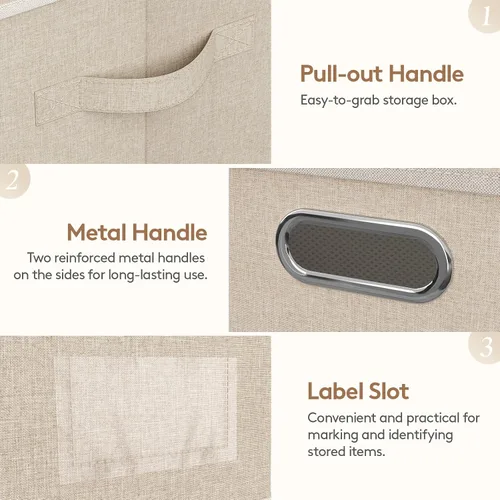 Vista 5 de Lifewit - Contenedores de almacenamiento de ropa con tapas, cajas plegables de tela con asas, organizador decorativo para armario, contenedores