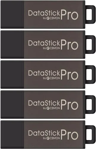 Vista 9 de Centon DataStick Pro - Unidad flash USB 2.0 de 16 GB x 2, color gris (DSP16GB2PK)