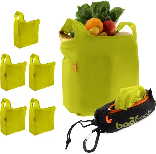 Vista 12 de Bolsas de comestibles reutilizables resistentes plegables y lavables, hechas de nailon RipStop con capacidad para 50 libras, diseñadas en Estados