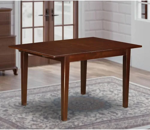 Vista 2 de East West Furniture MLT-MAH-T Milan - Mesa de comedor rectangular con hoja de mariposa, 36 x 54 pulgadas, caoba