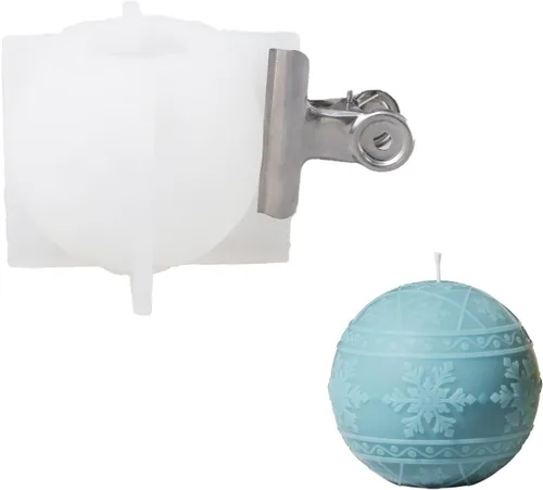 Vista 9 de BOOWAN NICOLE Molde de silicona de vela ligera de bola de Navidad para hacer velas, molde de silicona para velas hechas a mano DIY decoración