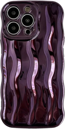 Vista 8 de Caseative Funda para iPhone 13 Pro, funda suave con marco de onda rizada con patrón de ondulación de agua (verde) Water Ripple Pattern Curly Wave