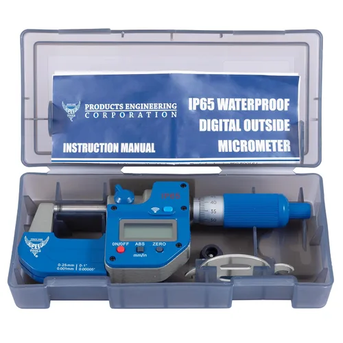 Vista 7 de PEC Tools Micrómetro digital absoluto Bluetooth 0-1"/25mm, IP65 a prueba de aceite y salpicaduras, herramienta de medición Bluetooth de alta