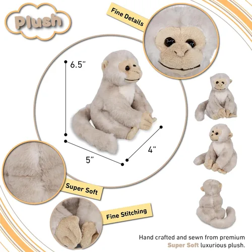 Vista 3 de DolliBu - Mono ardilla, juguete de peluche súper suave, 12 pulgadas