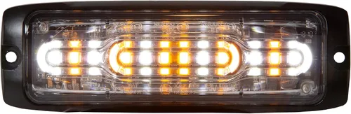 Vista 5 de Buyers Products 8890307 Luz estroboscópica LED ultra fina de 5 pulgadas, de doble color, rojo/transparente, 12 LED, carcasa de aluminio, luz